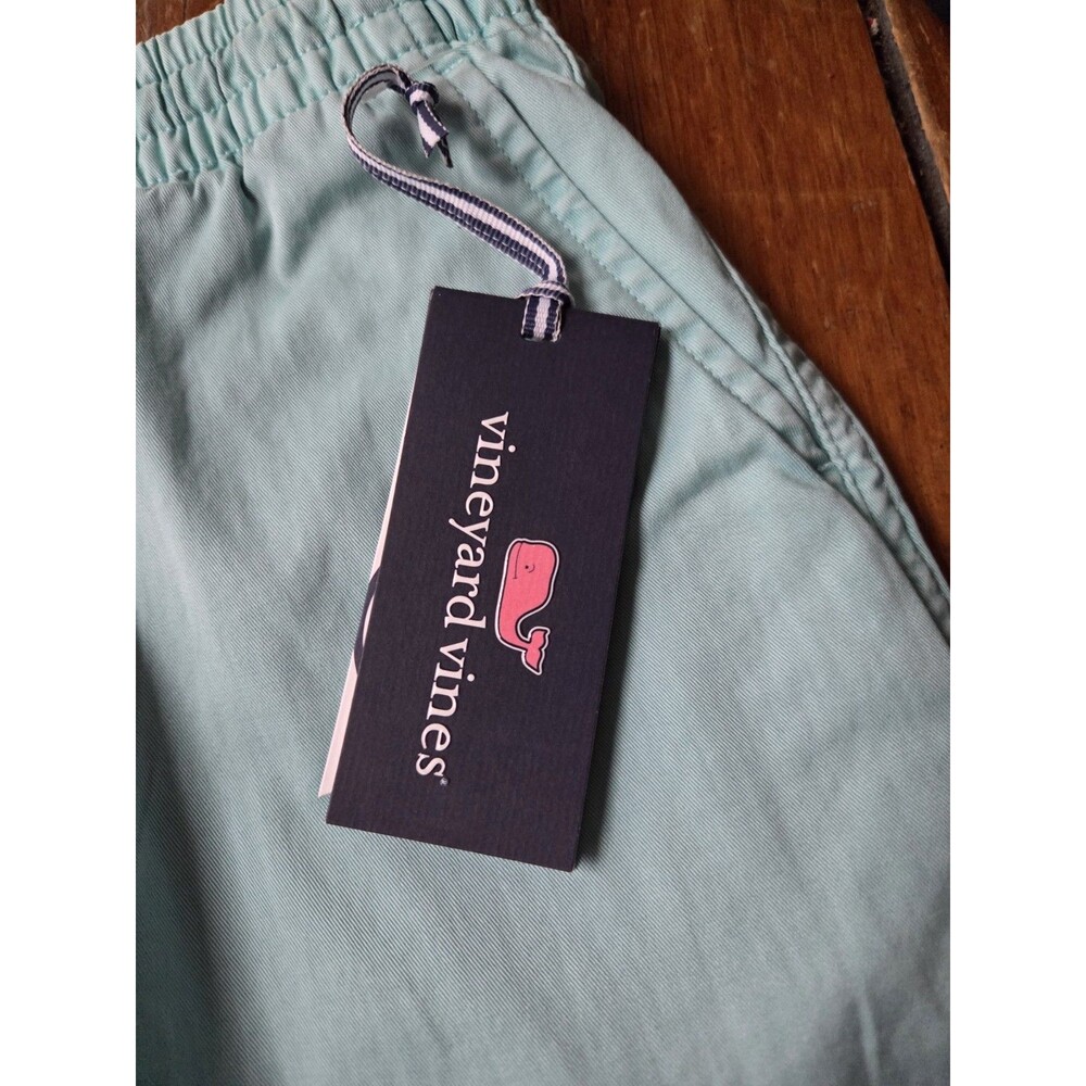 NWTs Vineyard Vines Boys Pull On Chino Shorts Aqua Cotton Stretch 14 - Picture 2 of 7